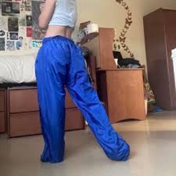 Vintage Nylon Royal Blue Athletic Track Pants Varsity Joggers M - Picture 9 of 12